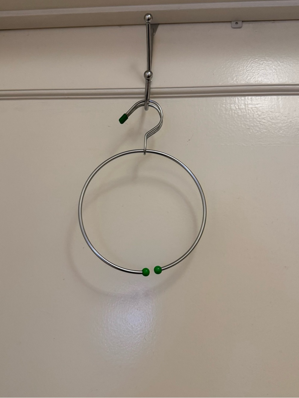 Metal Scarf and Accessory Ring with Green Accents